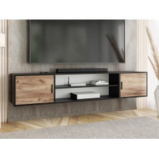 Atvērts TV galdiņš ROJO 4, Melns/Zelts craft
